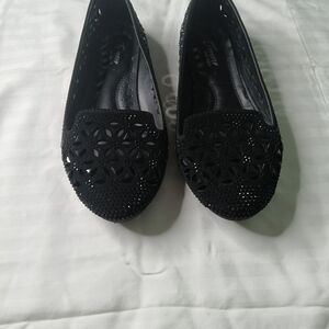 Elegant Black Embellished Flats